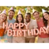 Happy birthday ballong girlang roséguld – foliebokstäver 13 delar dekoration