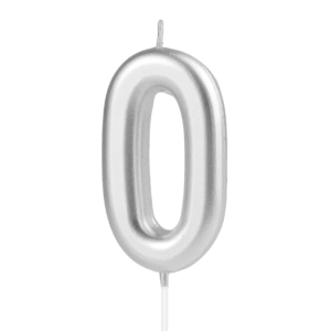 Tårtljus Siffra 0 Silver 10 cm
