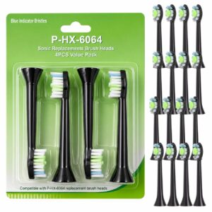 16-pack Philips Sonicare HX6064 Kompatibla Tandborsthuvud Svart