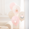 Baby ballonger rosa med djurmotiv 12 tum – 6-pack