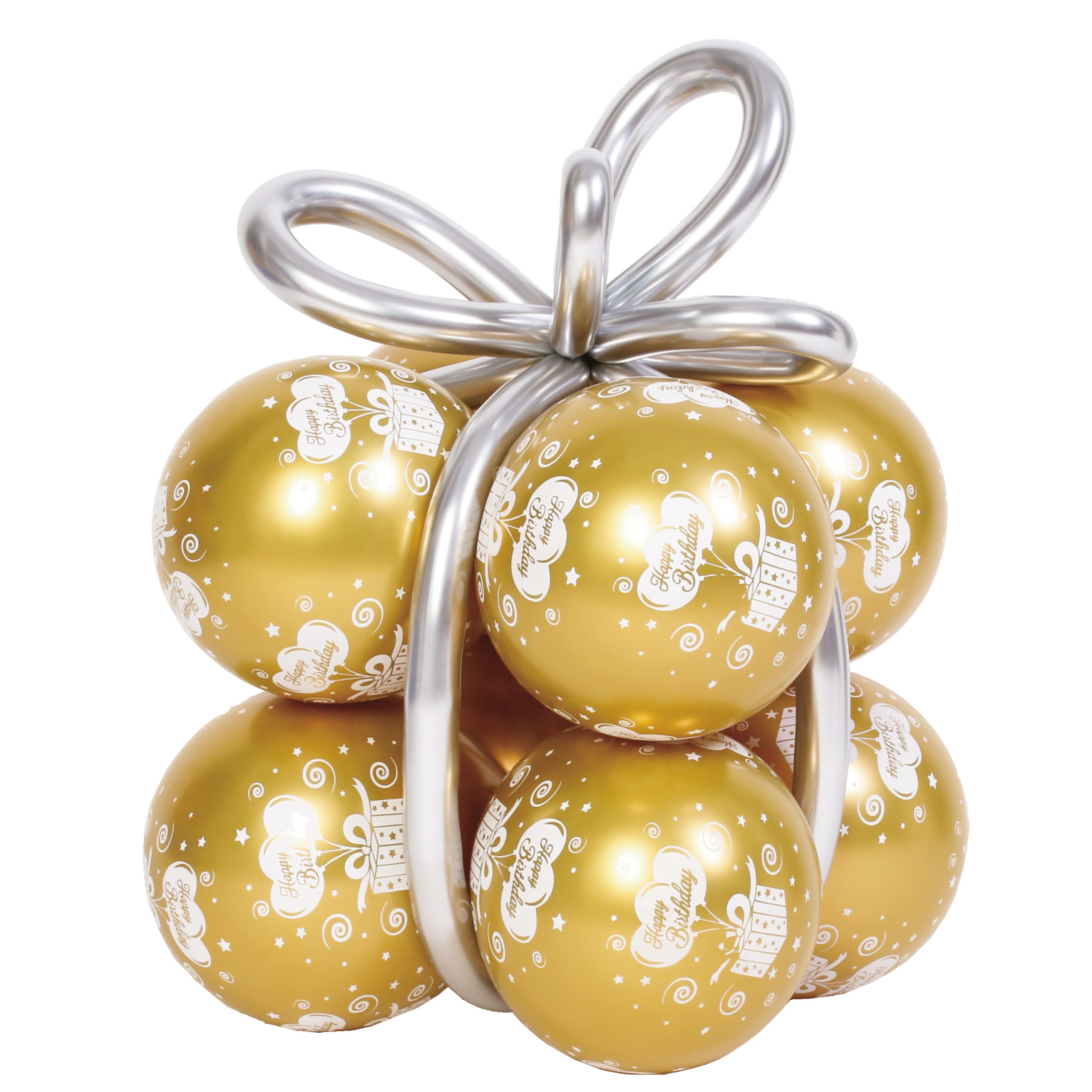 Presentballonger happy birthday guld chrome – 13 delar