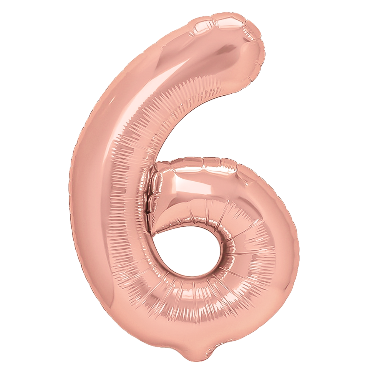 Folieballong siffra 6 roséguld 40 cm