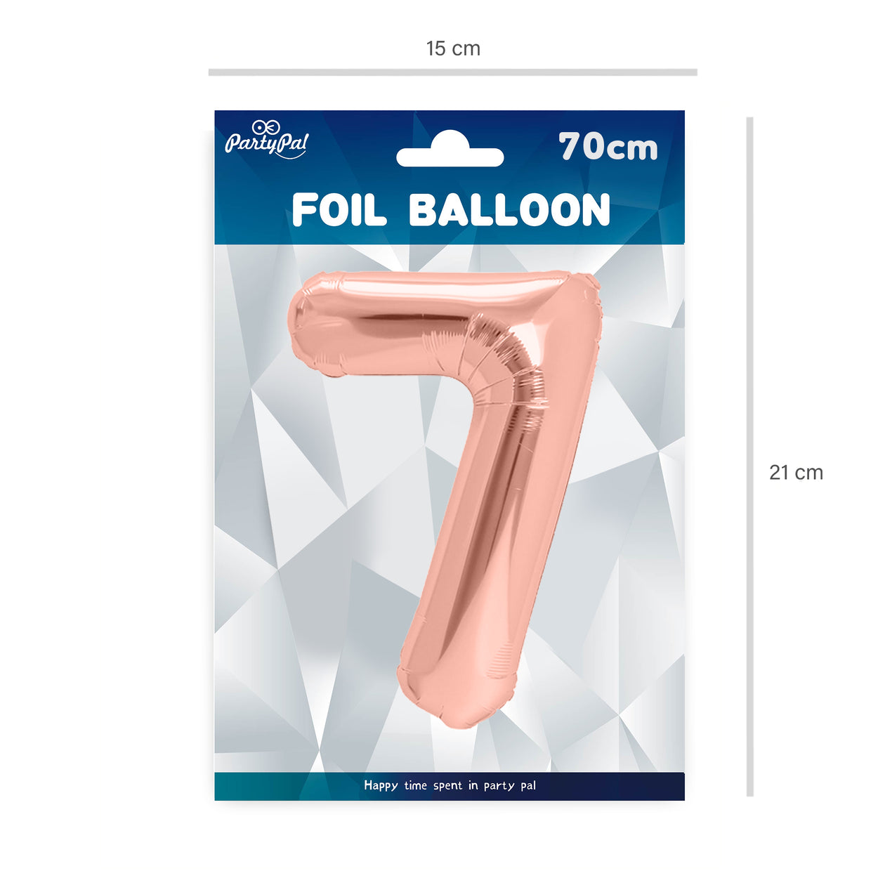 Folieballong siffra 7 roséguld 70 cm - bild 2