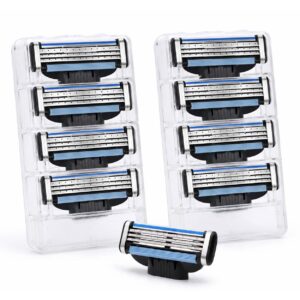 8-Pack Rakblad Kompatibla med Mach 3 Rakhyvlar