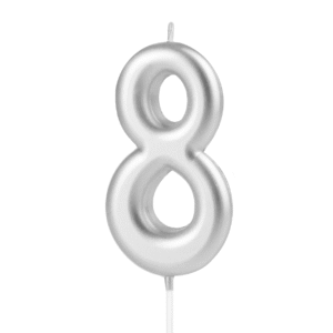 Tårtljus Siffra 8 Silver 10 cm
