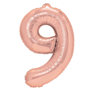 Folieballong Siffra 9 Roséguld 70 cm