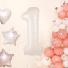 Folieballong siffra 1 kräm beige 100 cm
