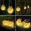 Solcellslykta i glas 4-pack – hängande led lampor med varmvitt ljus