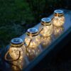 Solcellslykta i glas 4-pack – hängande led lampor med varmvitt ljus