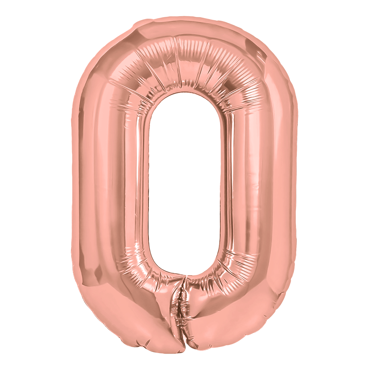 Folieballong siffra 0 roséguld 40 cm