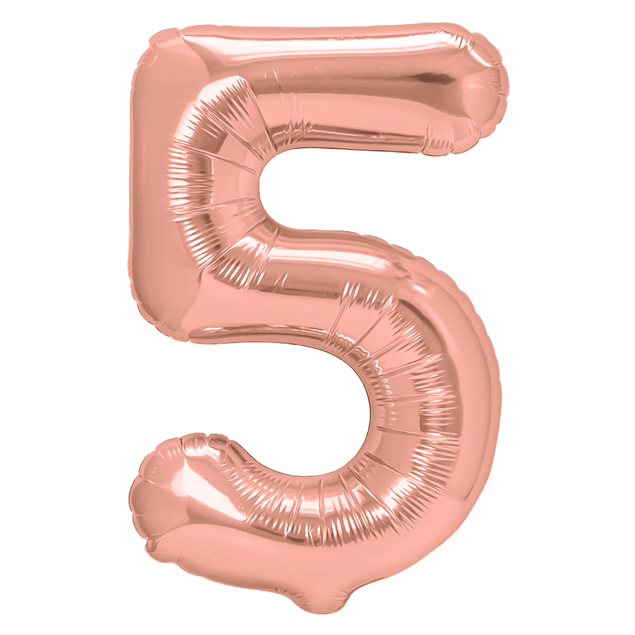 Folieballong siffra 5 roséguld 70 cm