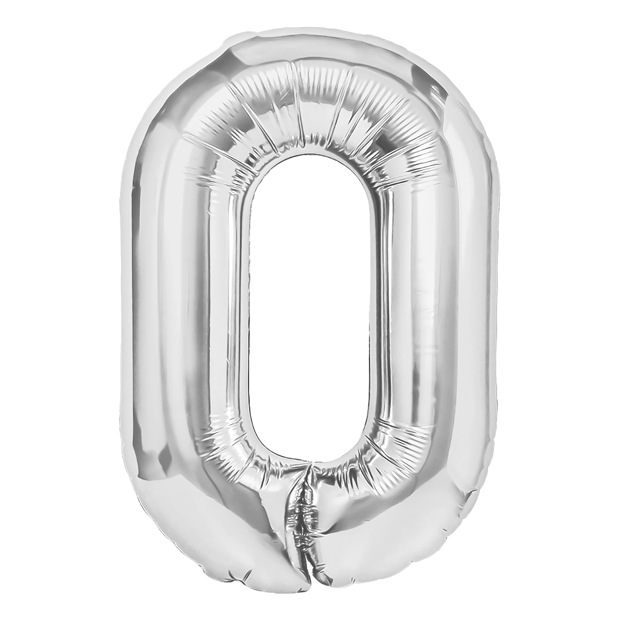 Folieballong siffra 0 silver 40 cm