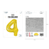 Folieballong siffra 4 guld 70 cm