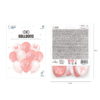 Ballongbukett roséguld med fjärilar och konfetti 12 tum – 10-pack