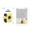 Ballongbukett svart guld med konfetti 12 tum – 10-pack
