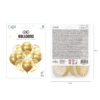 Ballongbukett guld med konfetti 12 tum – 10-pack
