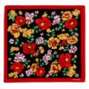 Bandana med Blommor 55 cm – Svart & Röd Huvudduk Scarf i Bomull