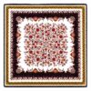 Bandana med Blommor 55 cm – Vit Röd & Gul Huvudduk Scarf i Bomull