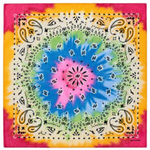 Bandana Tie Dye 55 cm – Flerfärgad Paisley Huvudduk Scarf i Bomull