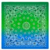 Bandana Tie Dye 55 cm – Grön & Blå Paisley Huvudduk Scarf i Bomull