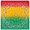 Bandana Tie Dye 55 cm – Röd Gul & Grön Paisley Huvudduk Scarf i Bomull