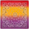 Bandana Tie Dye 55 cm – Röd Orange & Lila Paisley Huvudduk Scarf i Bomull