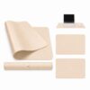 Beige skrivbordsunderlägg deskmat 100x50 cm pu-läder