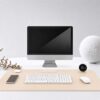 Beige skrivbordsunderlägg deskmat 100x50 cm pu-läder