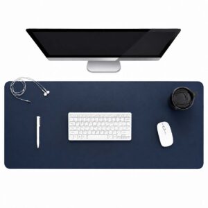 Mörkblått Skrivbordsunderlägg Deskmat 90x45 cm PU-Läder