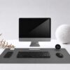 Mörkgrått skrivbordsunderlägg deskmat 60x30 cm pu-läder