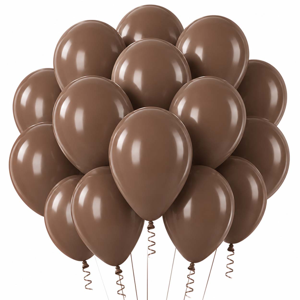 Pastellballonger chokladbrun 12 tum – 100-pack