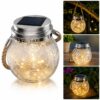 Solcellslykta i Glas – Hängande LED Lampa med Varmvitt Ljus