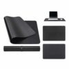 Svart skrivbordsunderlägg deskmat 80x50 cm pu-läder
