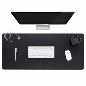 Svart Skrivbordsunderlägg Deskmat 80x50 cm PU-Läder