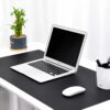 Svart skrivbordsunderlägg deskmat 80x50 cm pu-läder