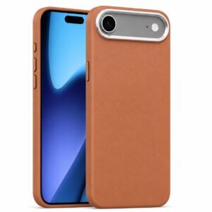 Tunt TPU-skal med läderfinish till iPhone 17 Air – Brun