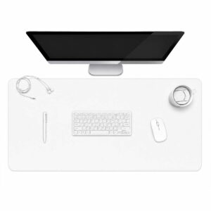 Vit Skrivbordsunderlägg Deskmat 80x50 cm PU-Läder