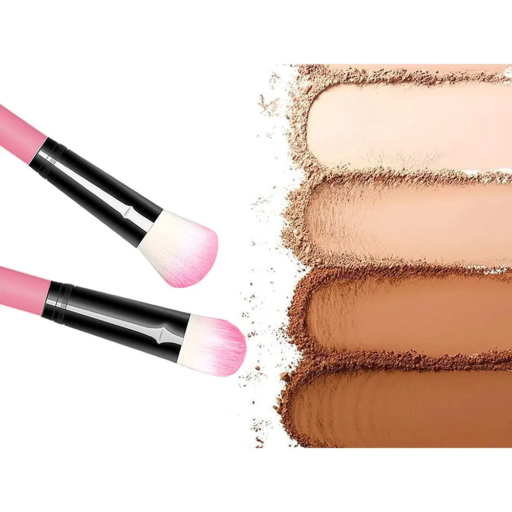 12st makeupborstar i fodral | portabelt set med sminkborstar - bild 2