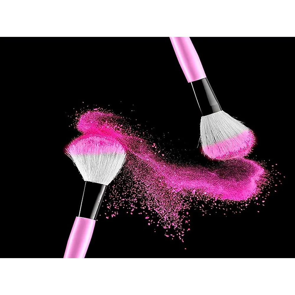 12st makeupborstar i fodral | portabelt set med sminkborstar - bild 7