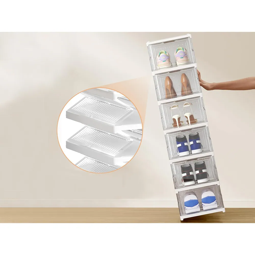 5-nivåers skoställ & förvaringshylla i genomskinlig design - bild 8
