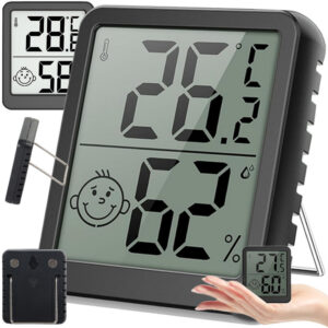 Digital Termometer Hygrometer Mini Väderstation Svart