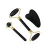 Ansiktsmassage jade 3-i-1 med roller och gua sha