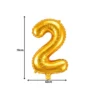 Ballong siffra 2 guld 66 cm – folieballong för födelsedag & festdekoration