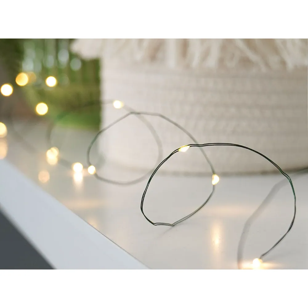 Batteridriven led ljusslinga varm vit 10m - bild 8