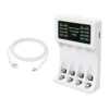 Batteriladdare för aa och aaa med 4 aa-batterier och usb-c