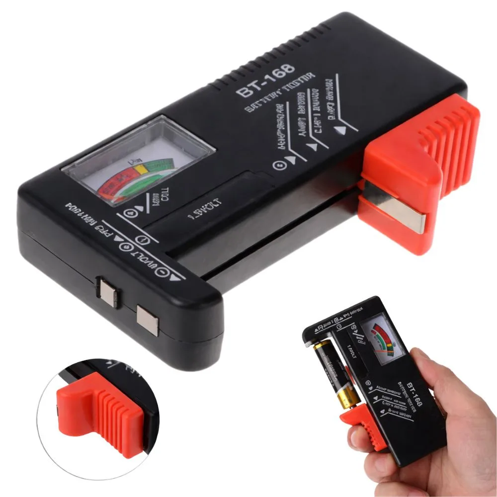 Batteritestare analog för aa, aaa, c, d och 9v