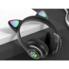 Bluetooth hörlurar med kattöron och led-belysning - fm radio & mp3