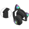 Bluetooth hörlurar med kattöron och led-belysning - fm radio & mp3