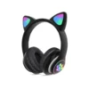 Bluetooth hörlurar med kattöron och led-belysning - fm radio & mp3