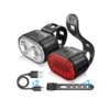 Cykellampor fram och bak led usb-uppladdningsbara vattentäta
